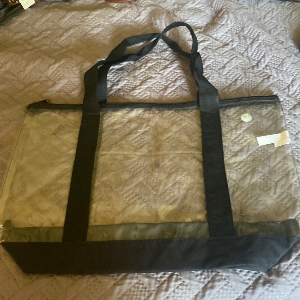 Large clear plastic tote bag. NWT